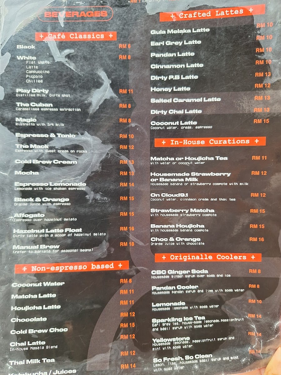 Coffeeboy Club @ The Gasket Alley menu board