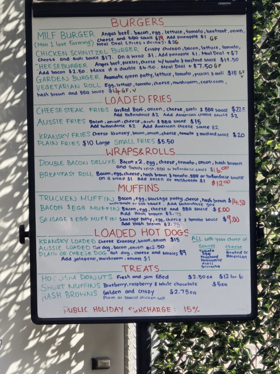 Quick Cuppa and More menu board