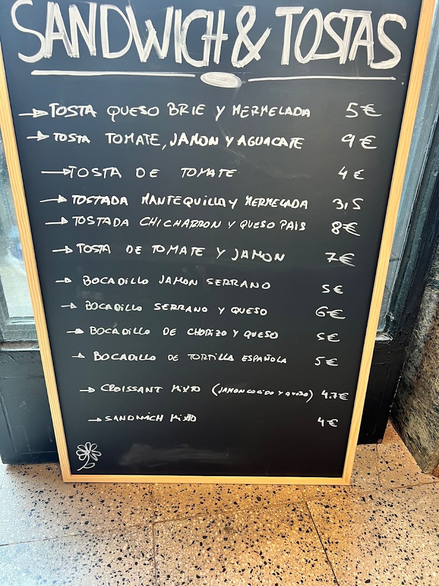 Fonseca Café Bar menu board