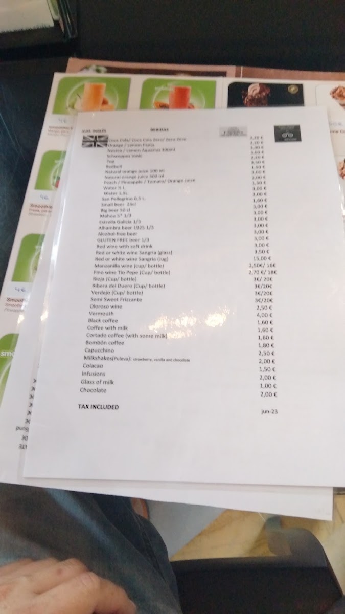 Pompeia Cafe menu board
