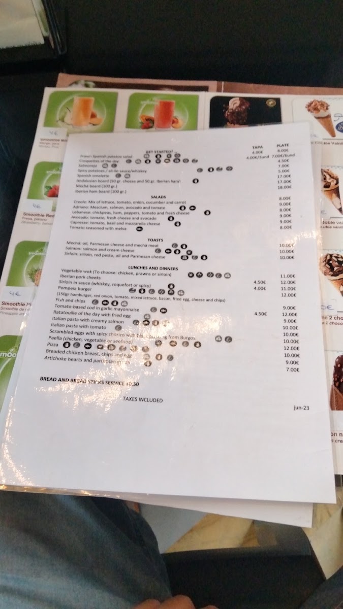 Pompeia Cafe menu board
