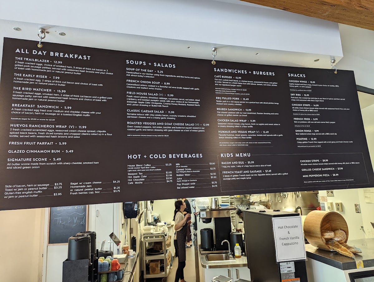 Buffalo Stone Café menu board