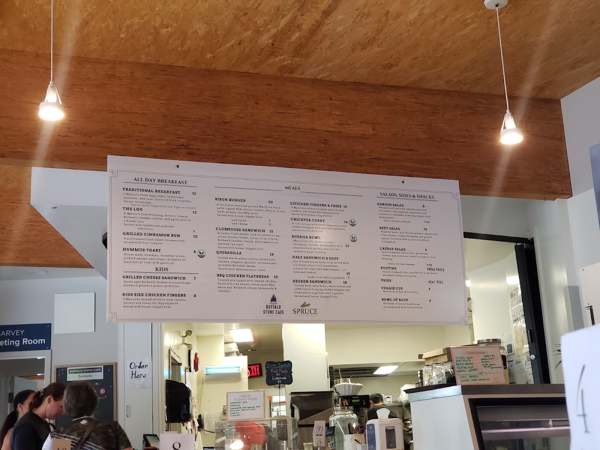Buffalo Stone Café menu board