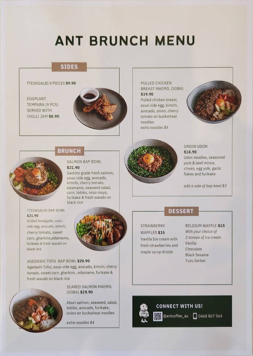 Ant Coffee menu board