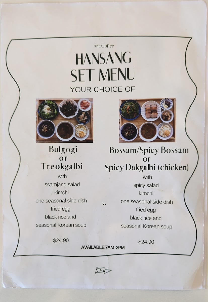 Ant Coffee menu board