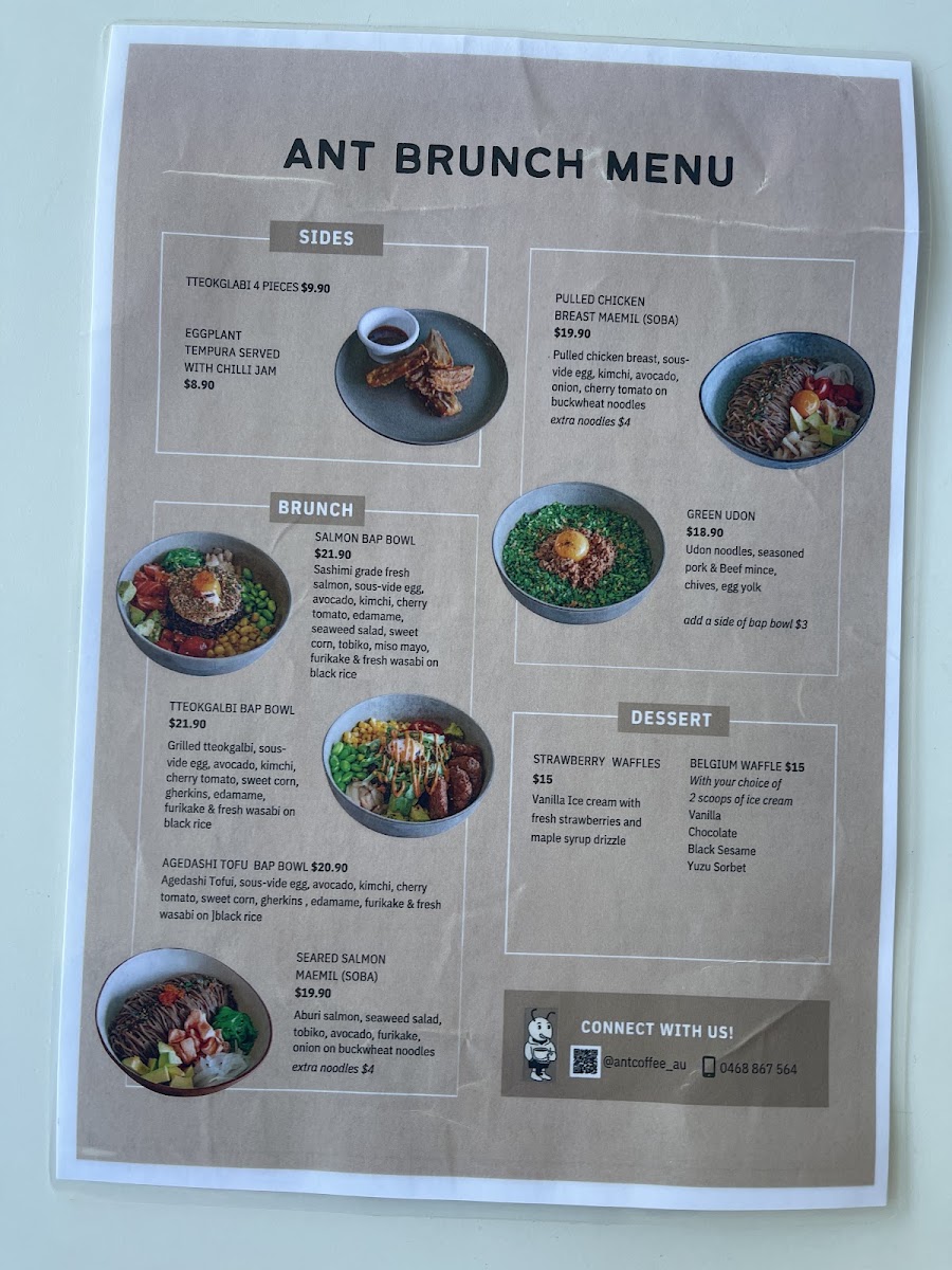 Ant Coffee menu board