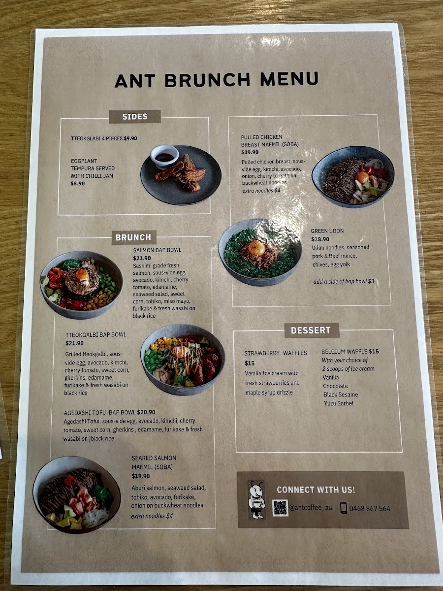 Ant Coffee menu board