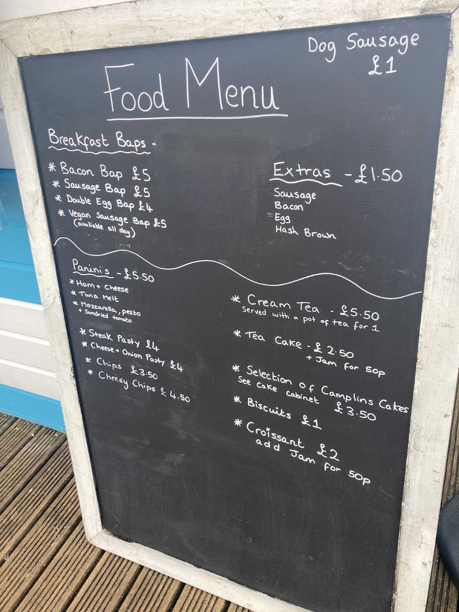 Fishcombe Cove Cafe/Bar menu board