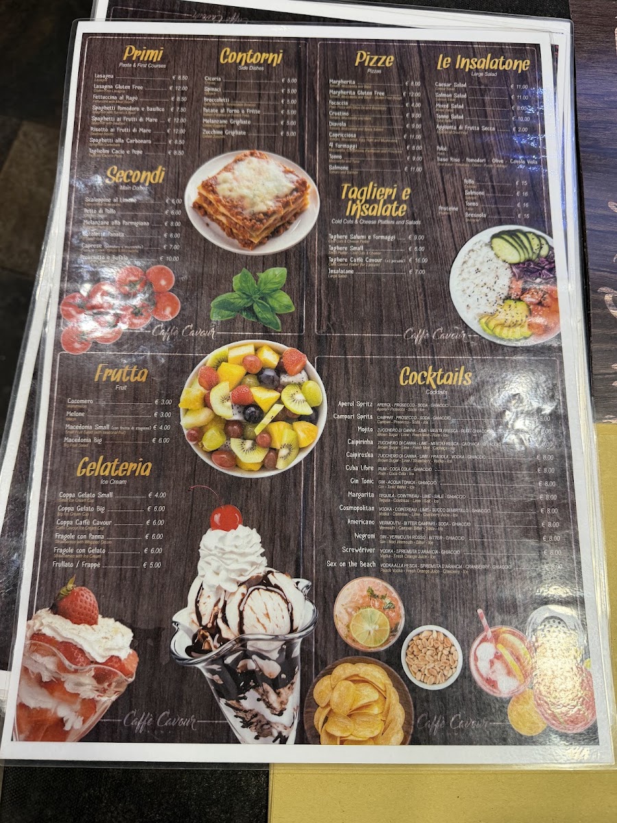 Caffè Cavour Di Vasselli Roberto menu board
