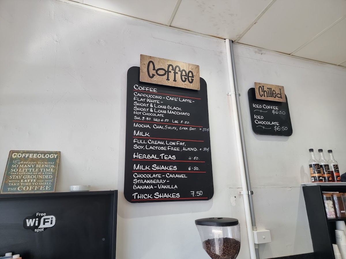 Devine Bakehouse and Cafe menu board