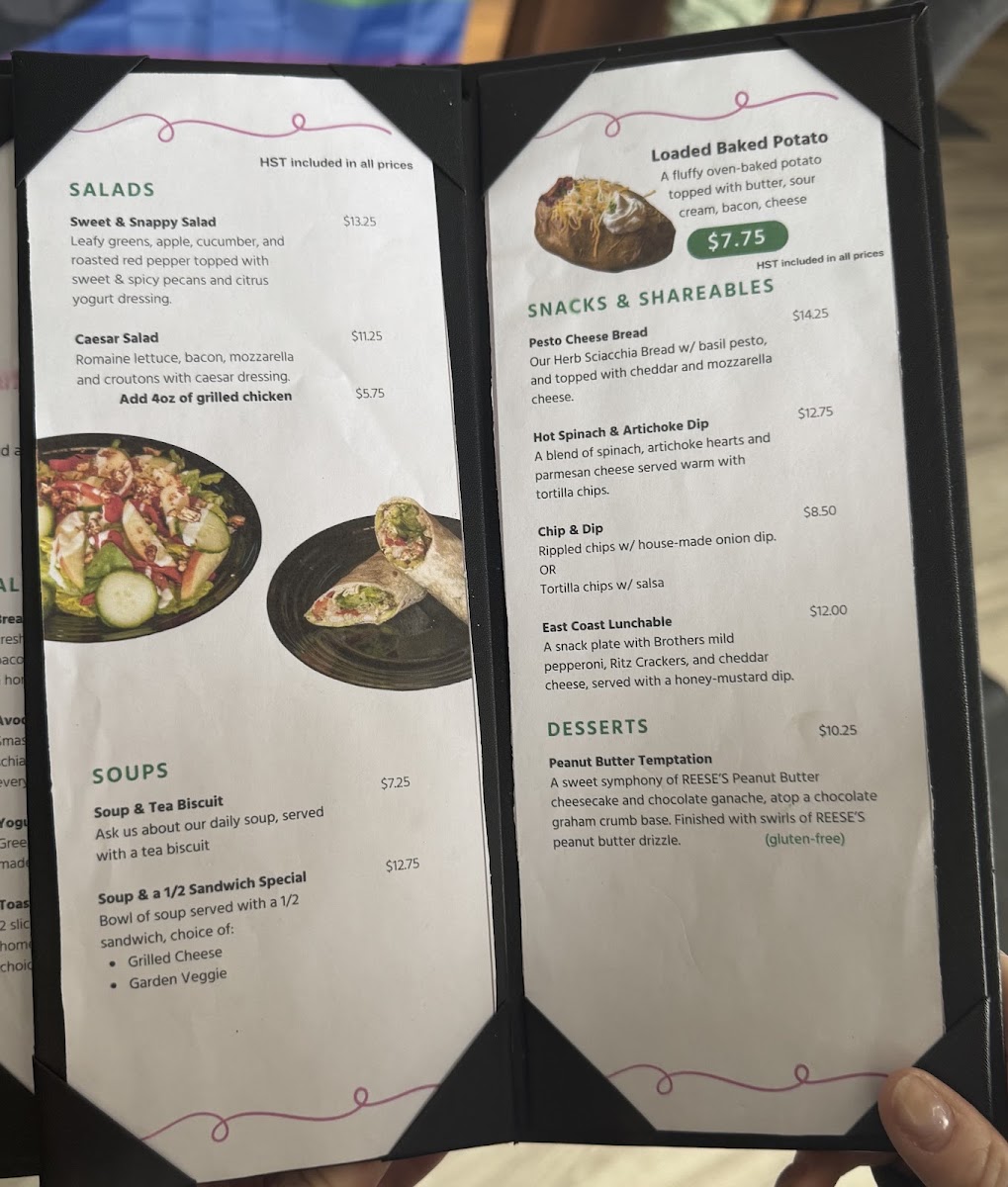 The Pink Piano Cafe & Lounge menu board
