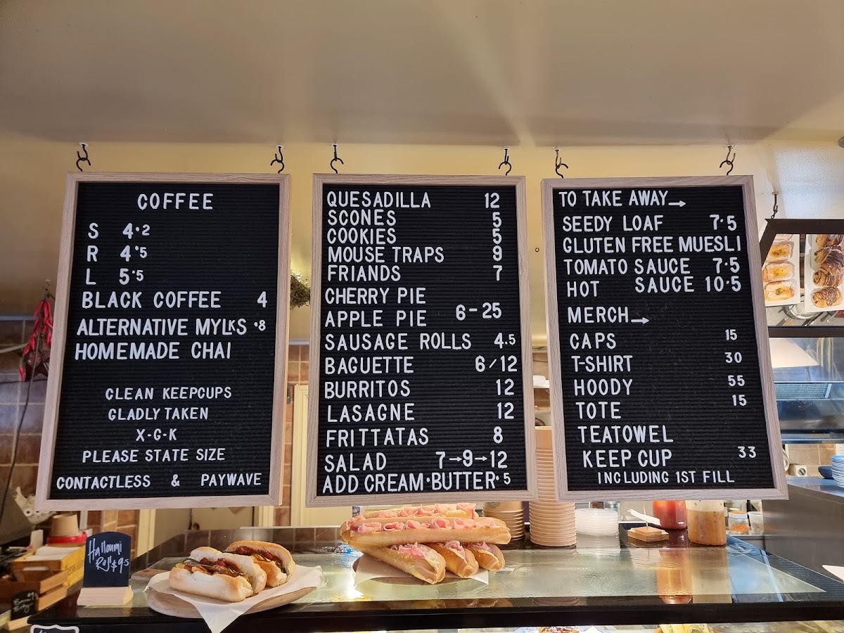 Mystic Kitchen menu board