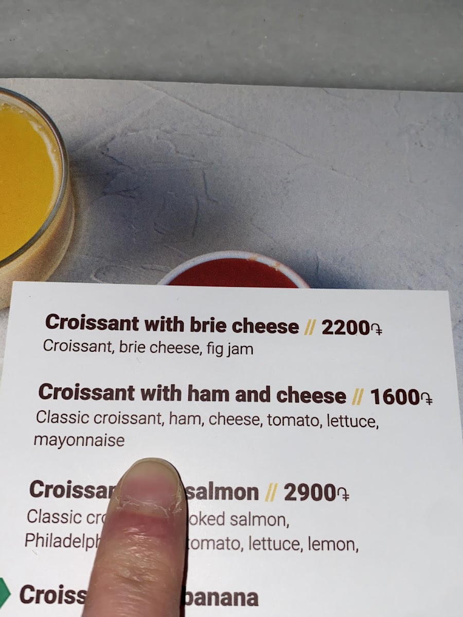 Brioche menu board