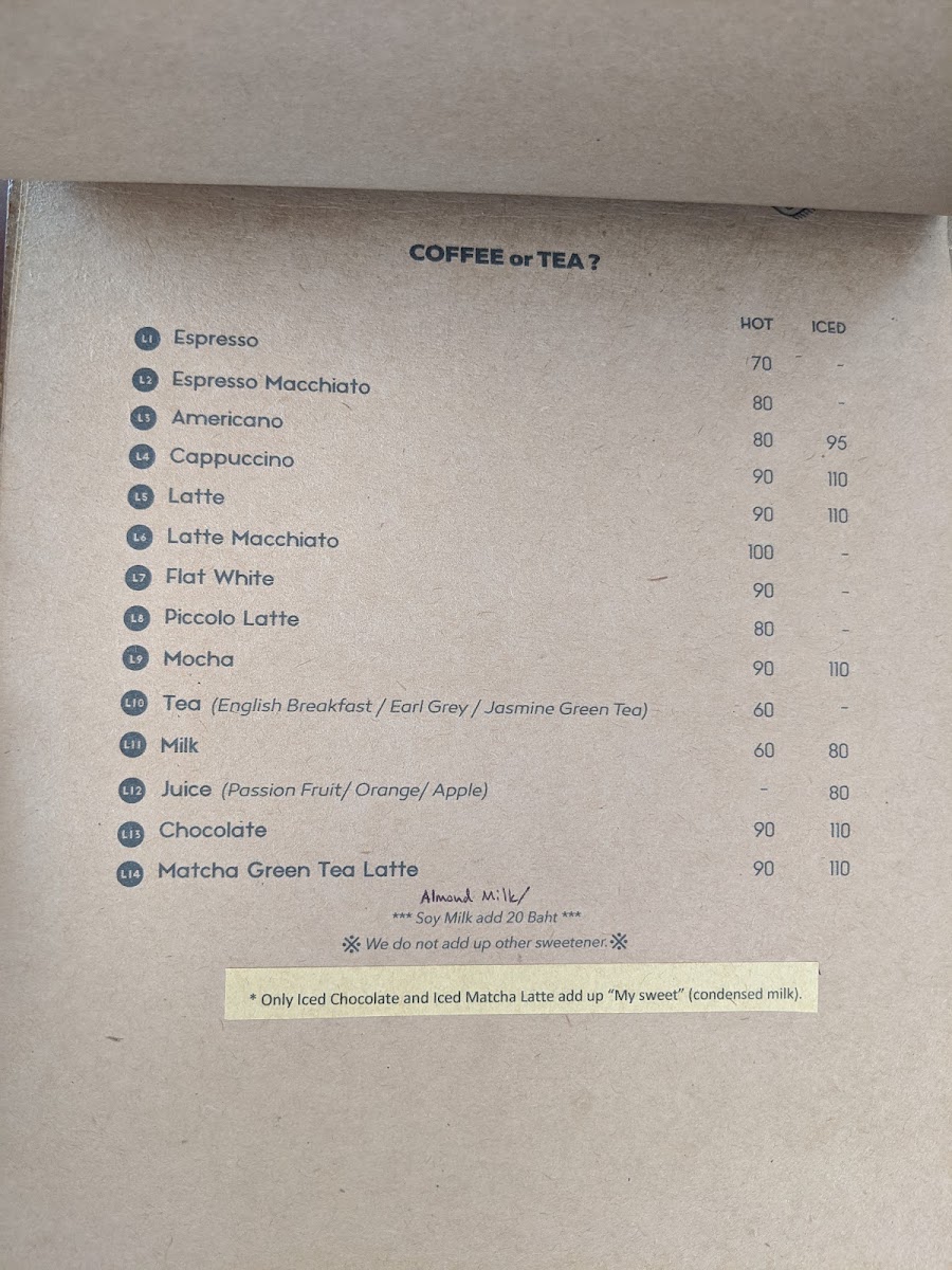 Lion & Shark menu board