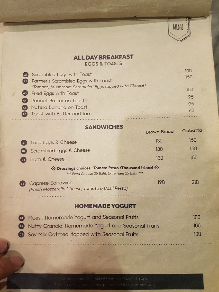 Lion & Shark menu board