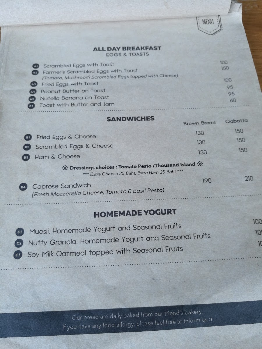 Lion & Shark menu board