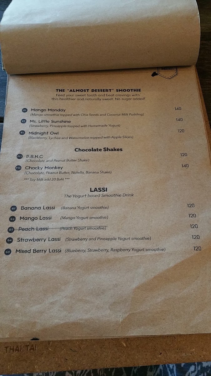 Lion & Shark menu board