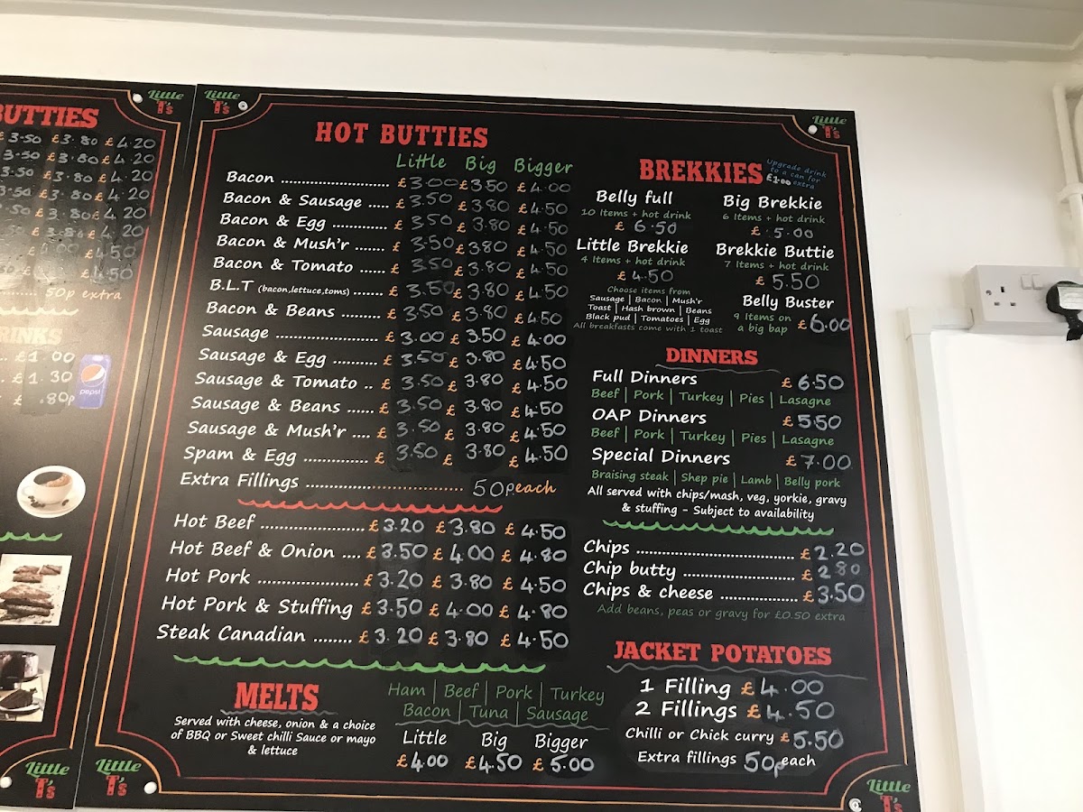 Little T's Cafe menu board
