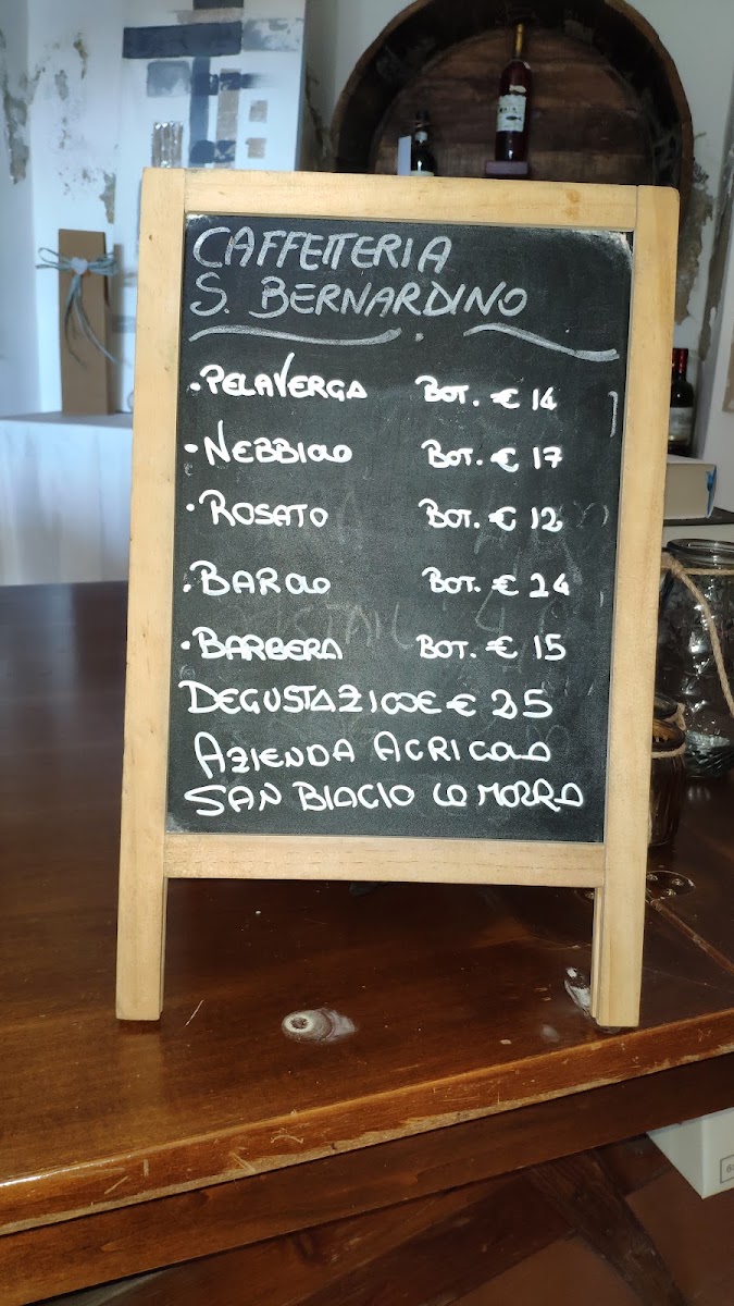 Caffetteria San Bernardino menu board