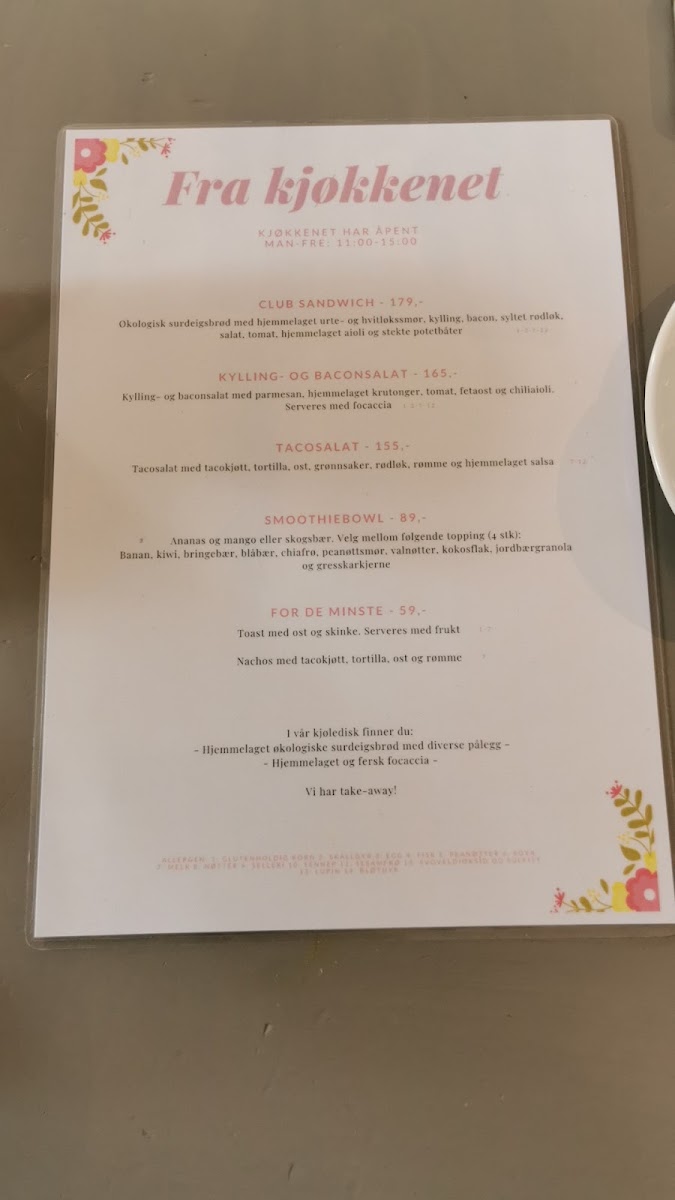 Mormors menu board