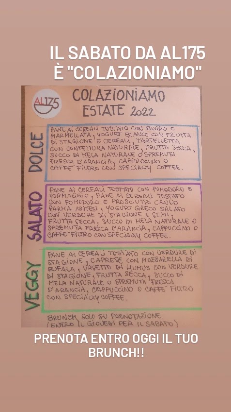 Caffetteria Al175 - Specialty Coffee menu board