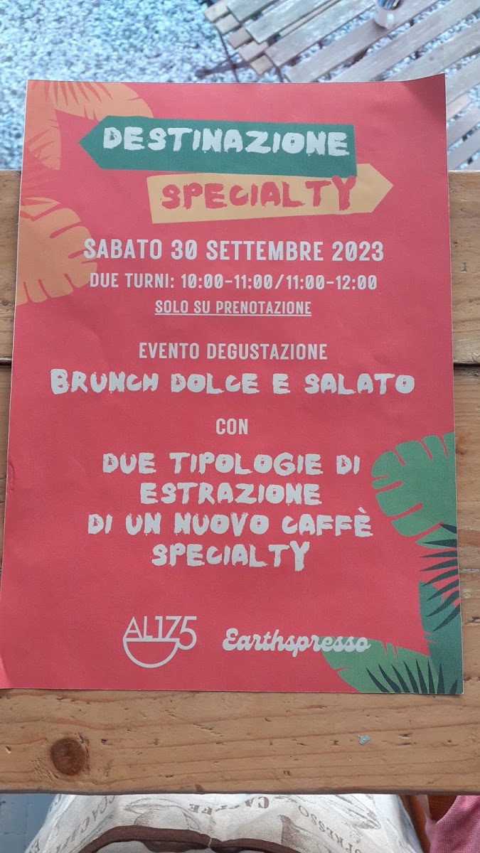 Caffetteria Al175 - Specialty Coffee menu board