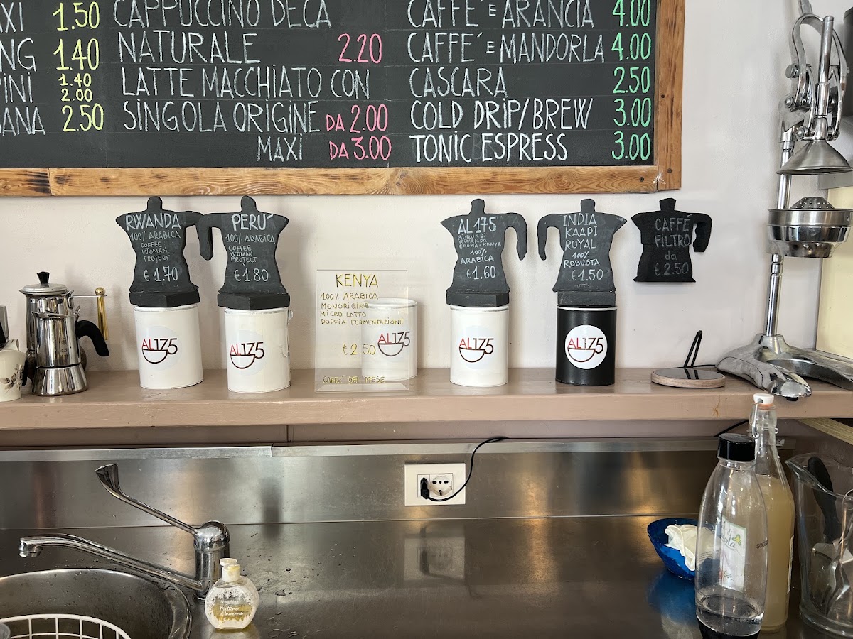 Caffetteria Al175 - Specialty Coffee menu board
