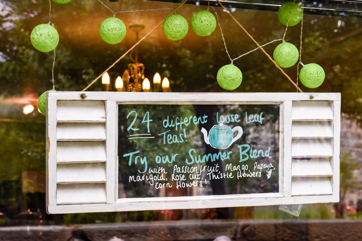 Truly Kitchen and Tea Room menu board