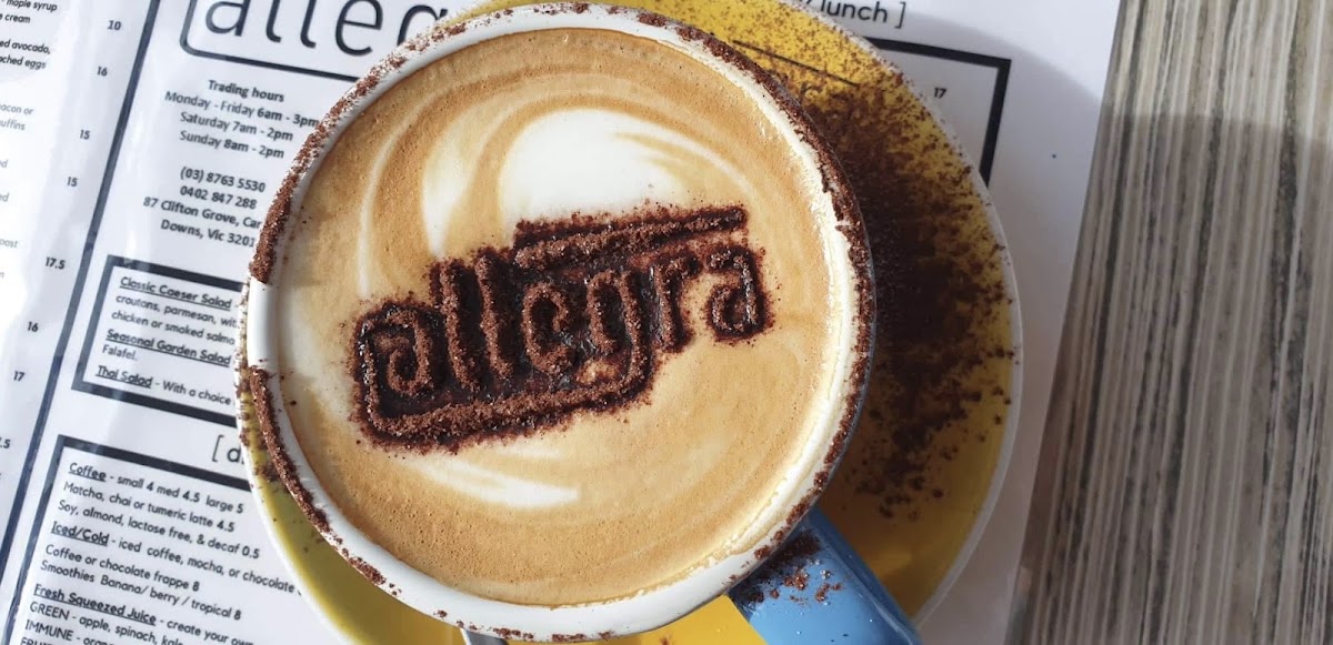 Allegra Cafe menu board