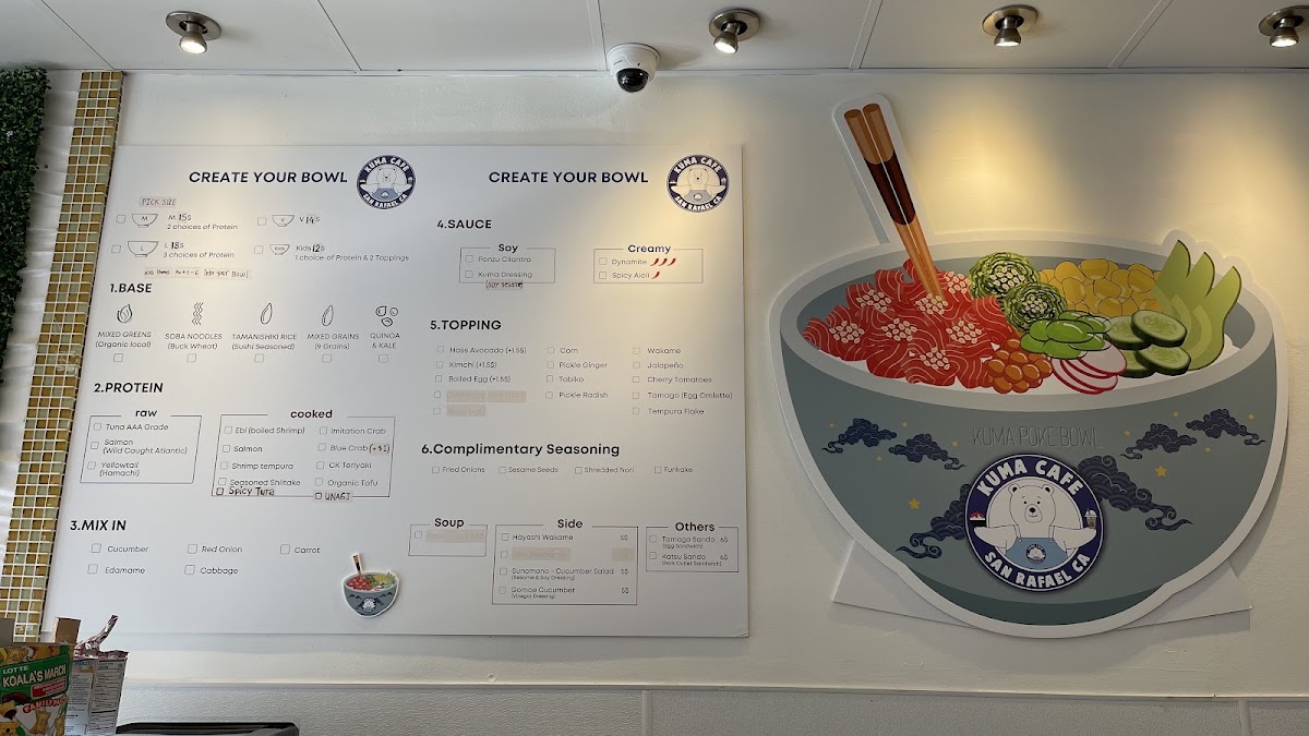 Kuma Cafe menu board