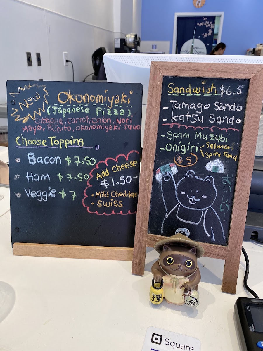 Kuma Cafe menu board