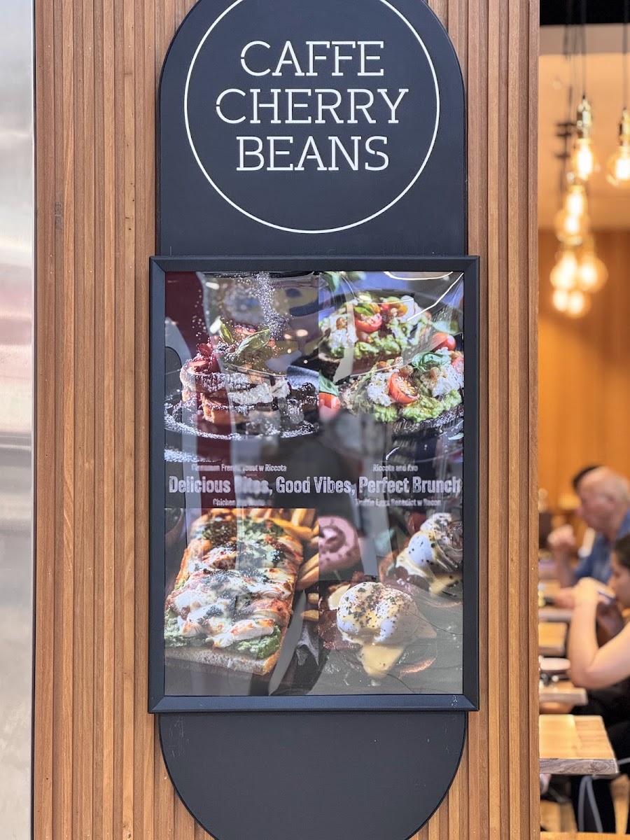 Caffe Cherry Beans Northland menu board