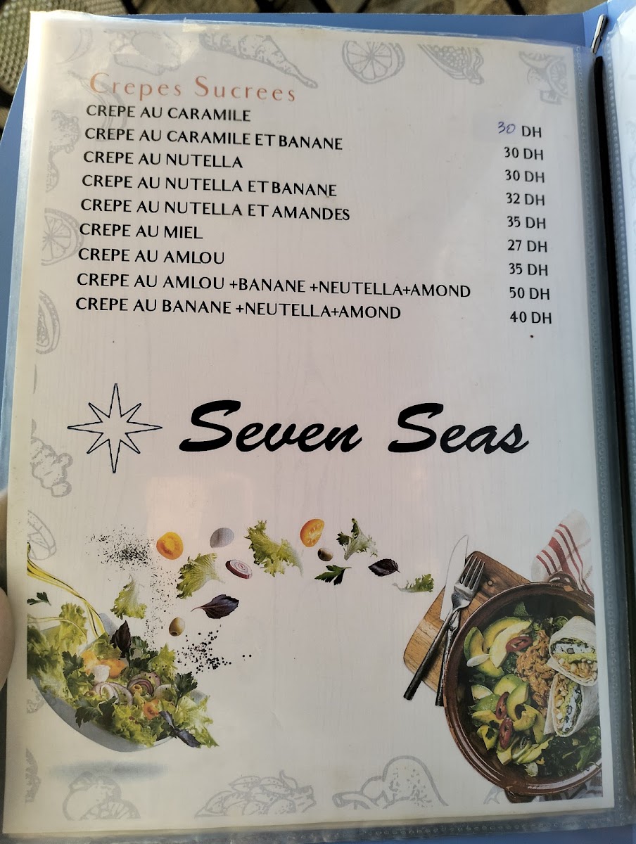Café Restaurant Seven Seas Asilah menu board