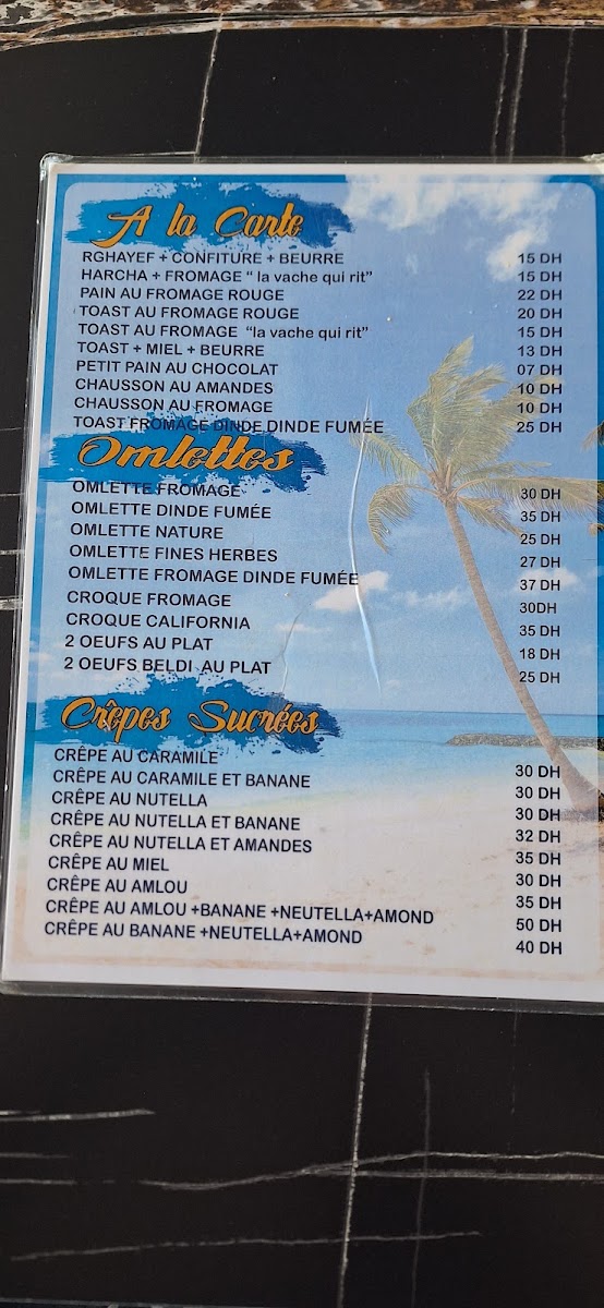 Café Restaurant Seven Seas Asilah menu board