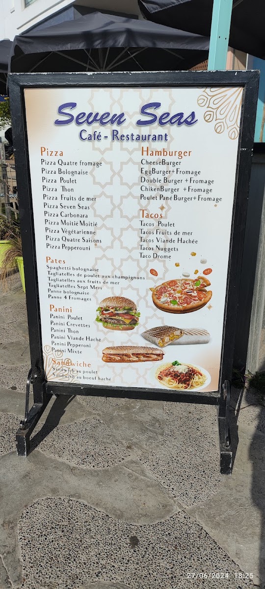 Café Restaurant Seven Seas Asilah menu board