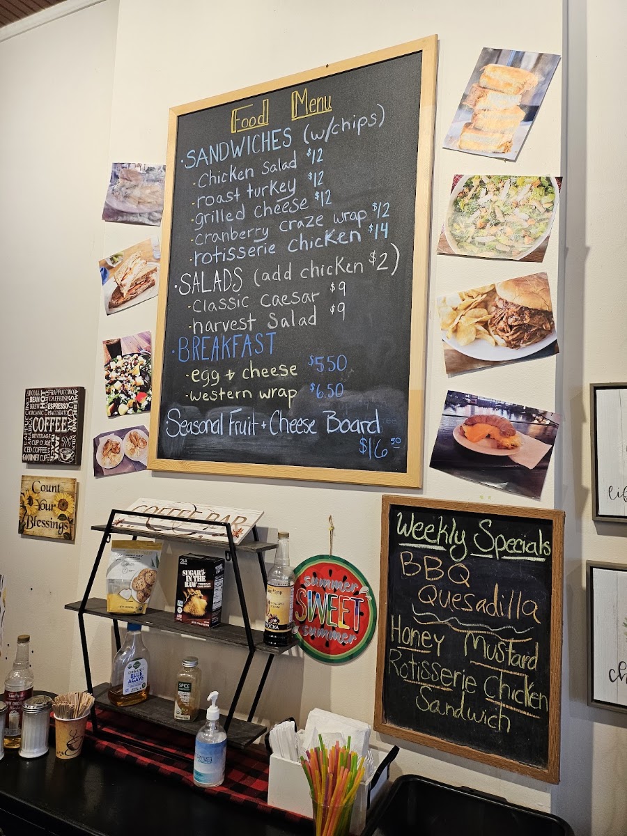 Seasons Cafe & Tea House menu board