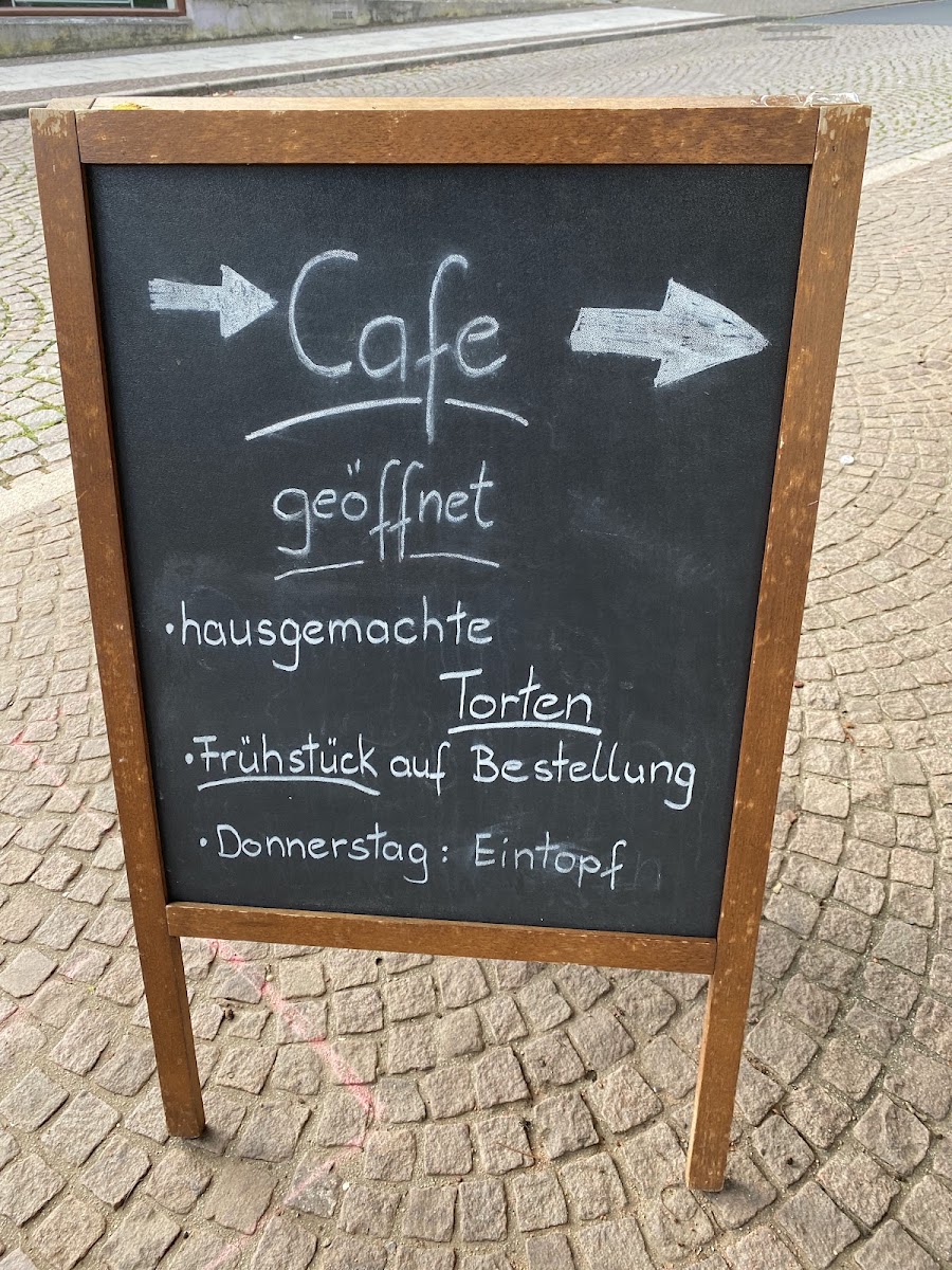 Das kleine Café Rolle rückwärts menu board