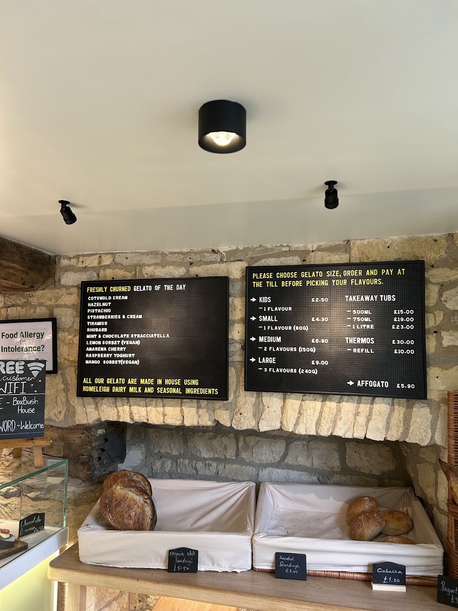 Box Bush menu board