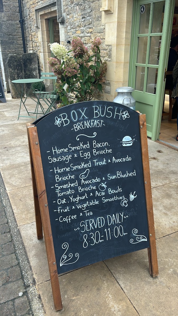 Box Bush menu board