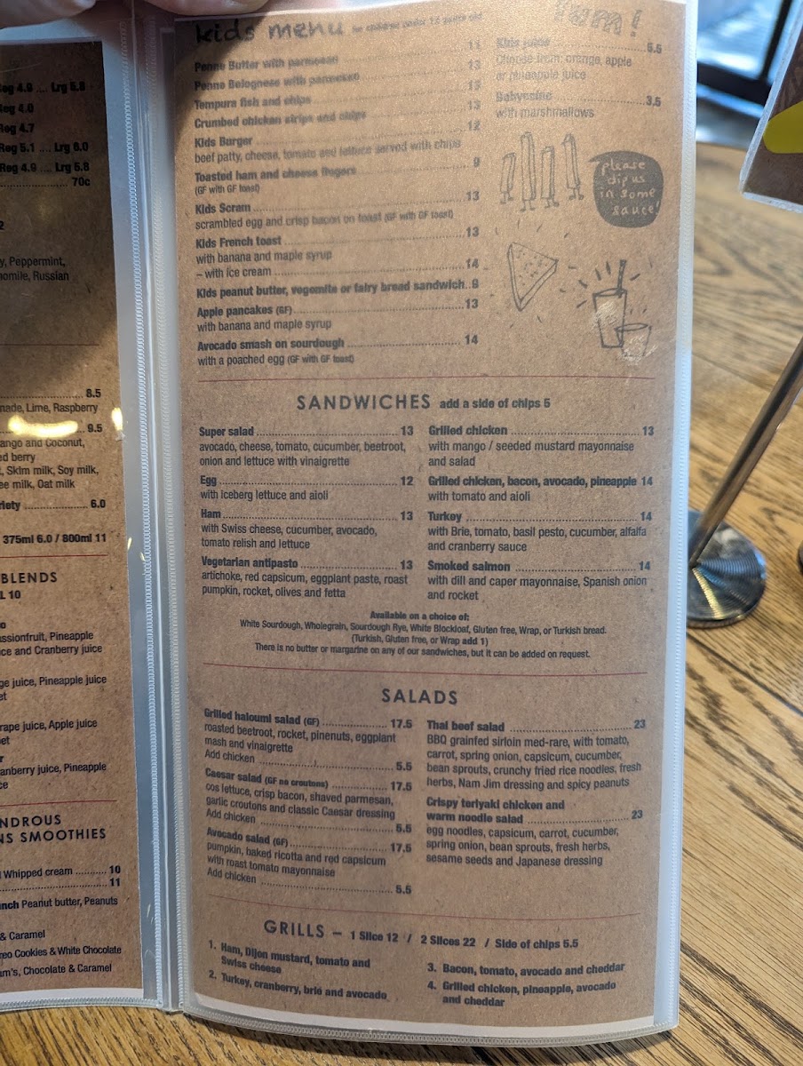 Venue Cafe Bar menu board
