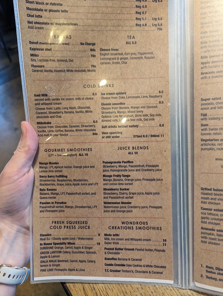 Venue Cafe Bar menu board