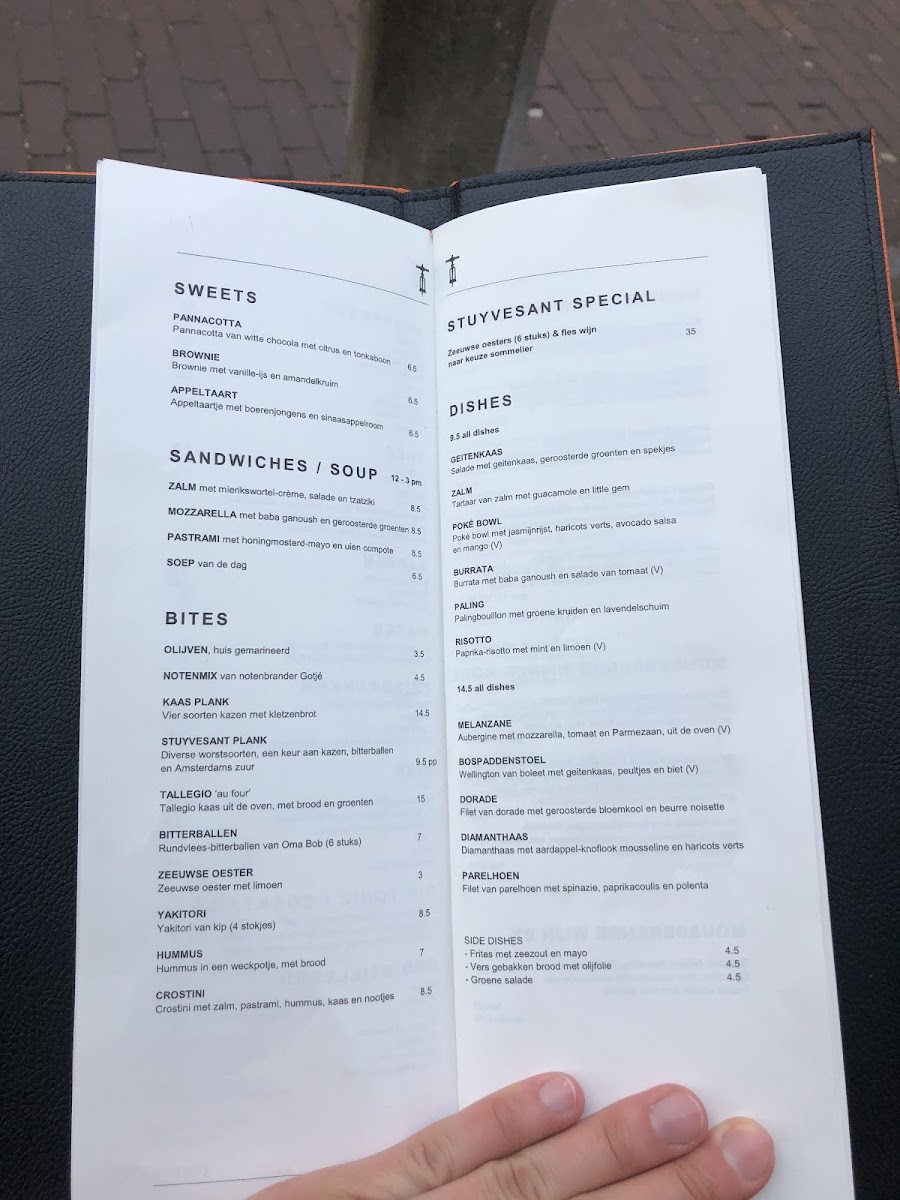 Stuyvesant menu board