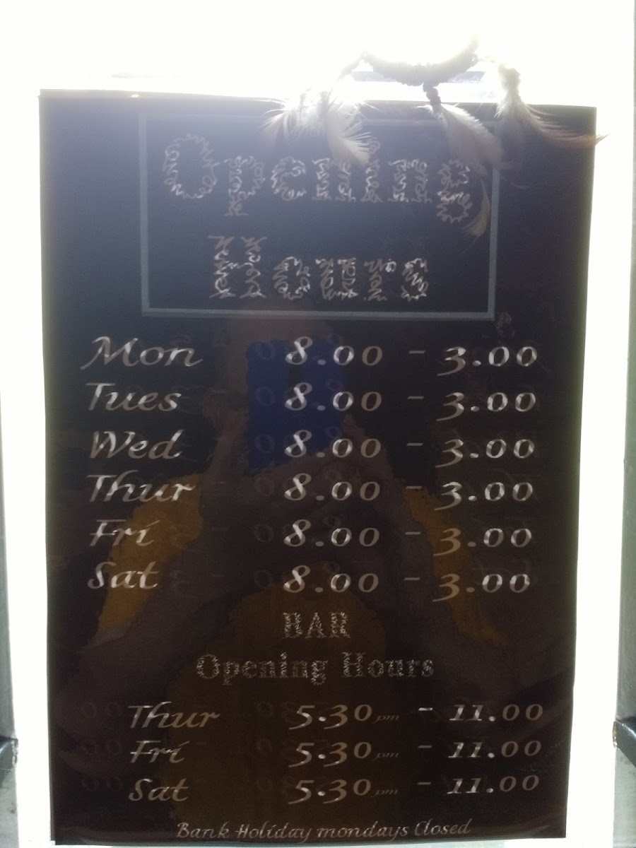 Cole's of Ramsgate menu board