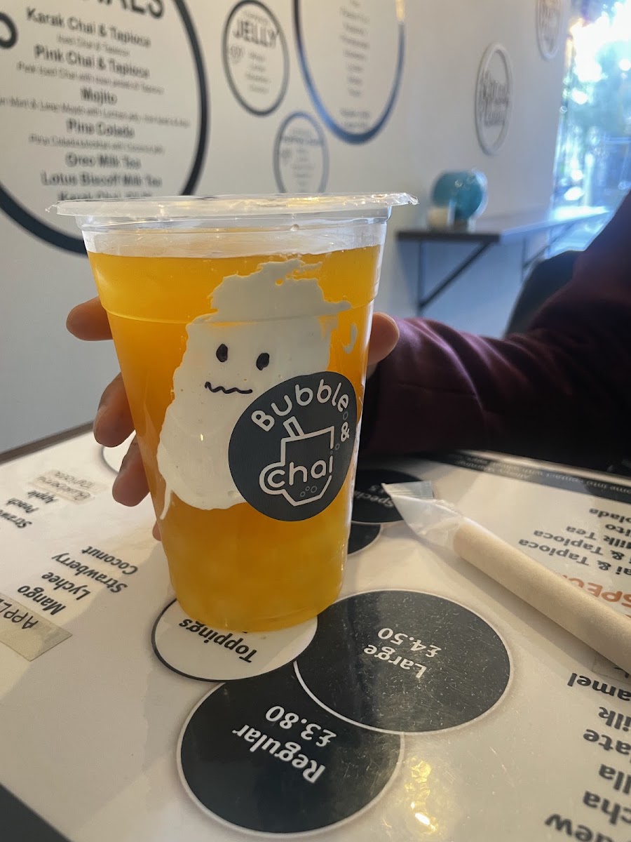 Bubble and Chai menu board