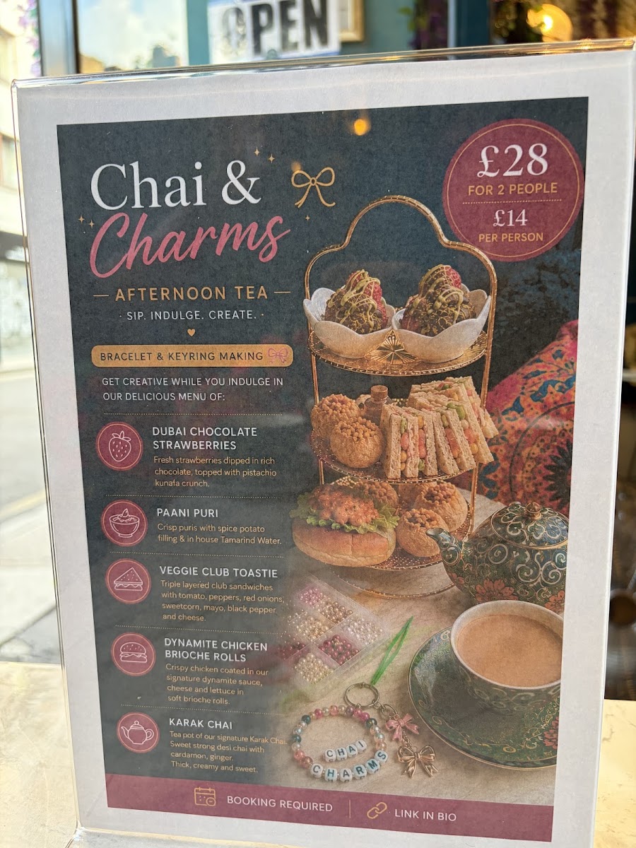 Bubble and Chai menu board