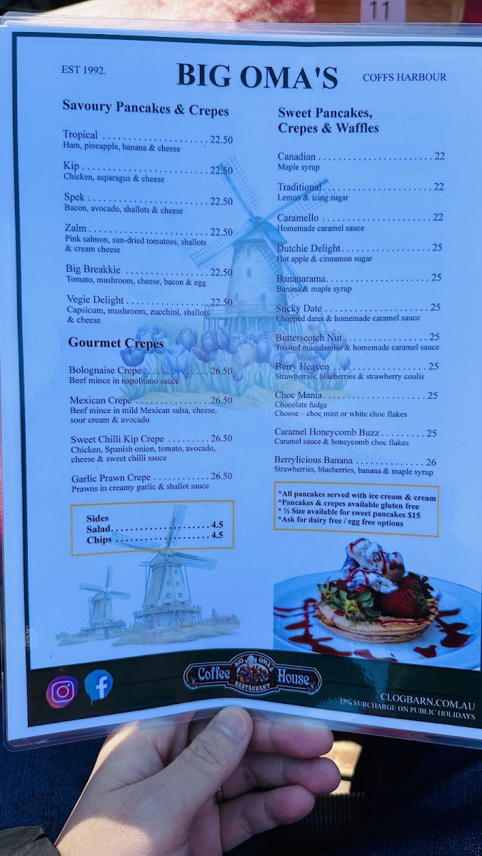 Big Oma’s Coffee House menu board