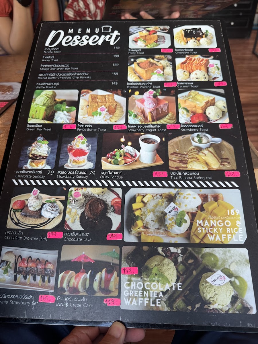 Inner Cake Ban Phe Rayong menu board