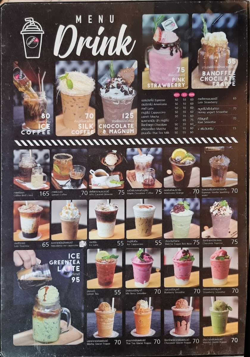 Inner Cake Ban Phe Rayong menu board