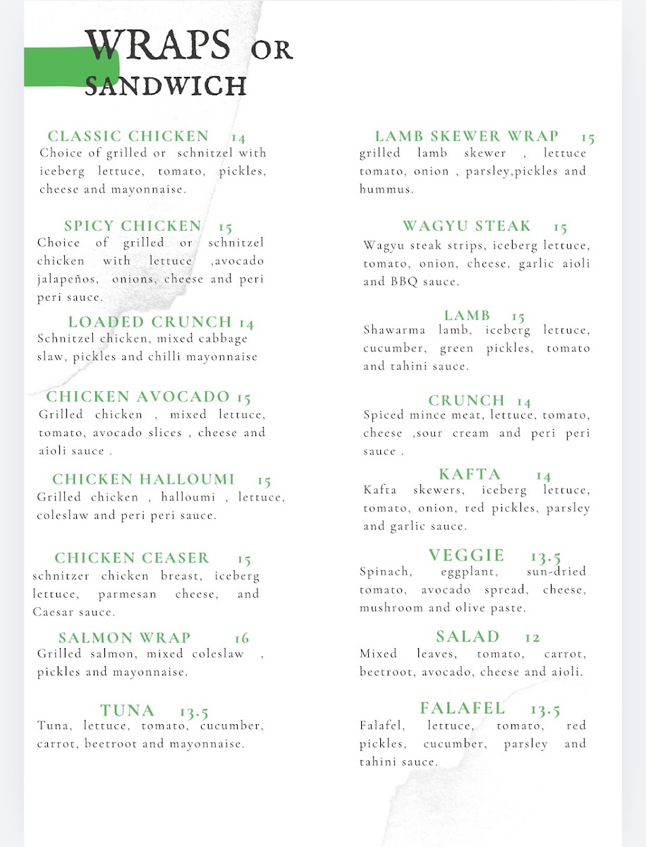 The Plaza Cafe Bankstown menu board
