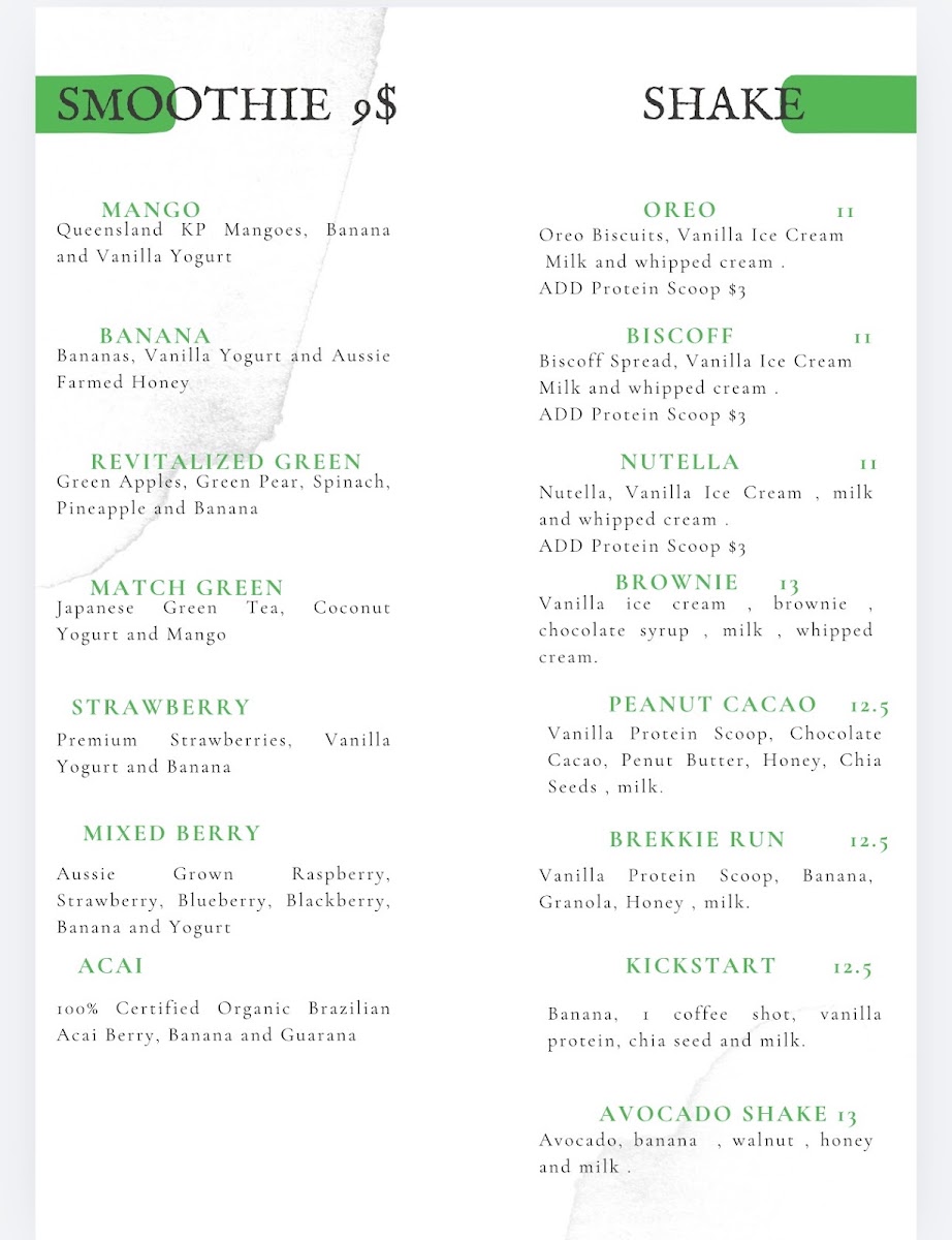 The Plaza Cafe Bankstown menu board